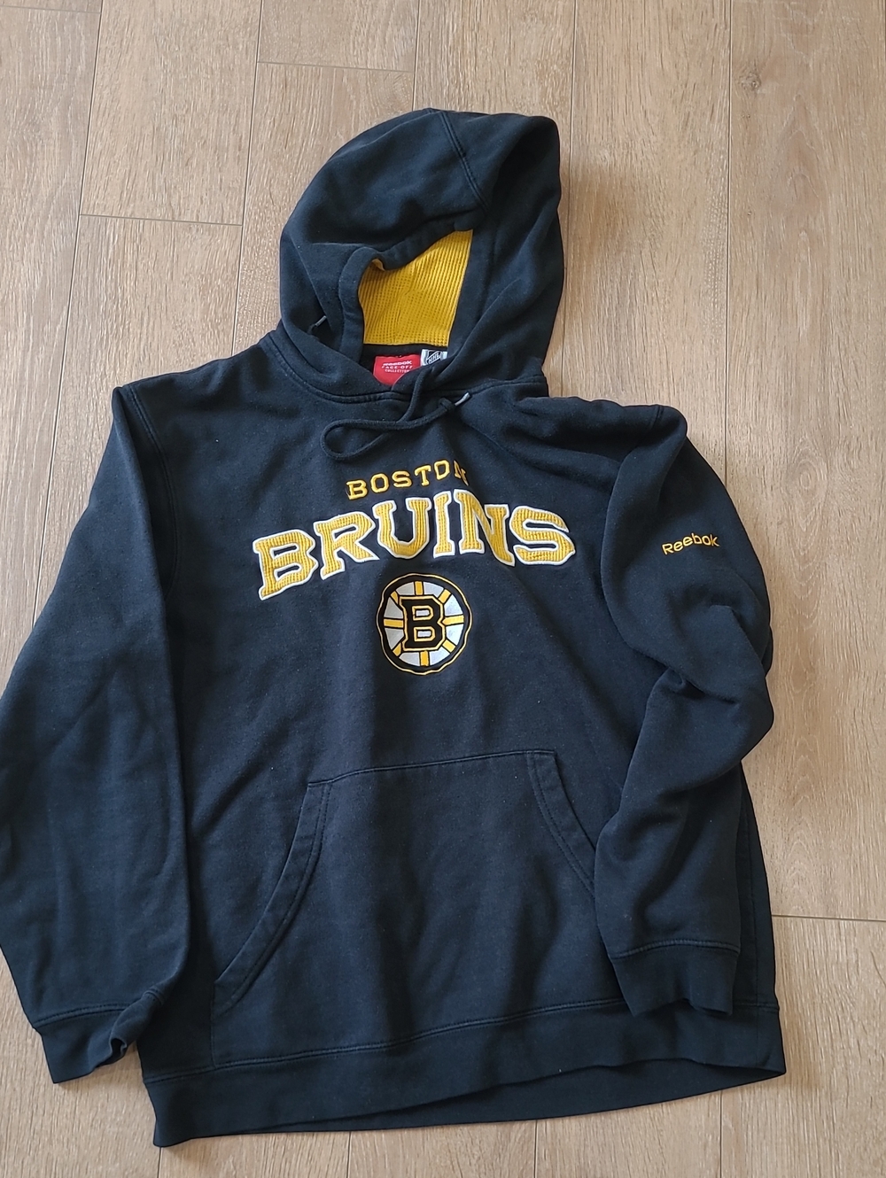 2014 Reebok Black and Yellow Boston Bruins Hoodie with NHL Patch